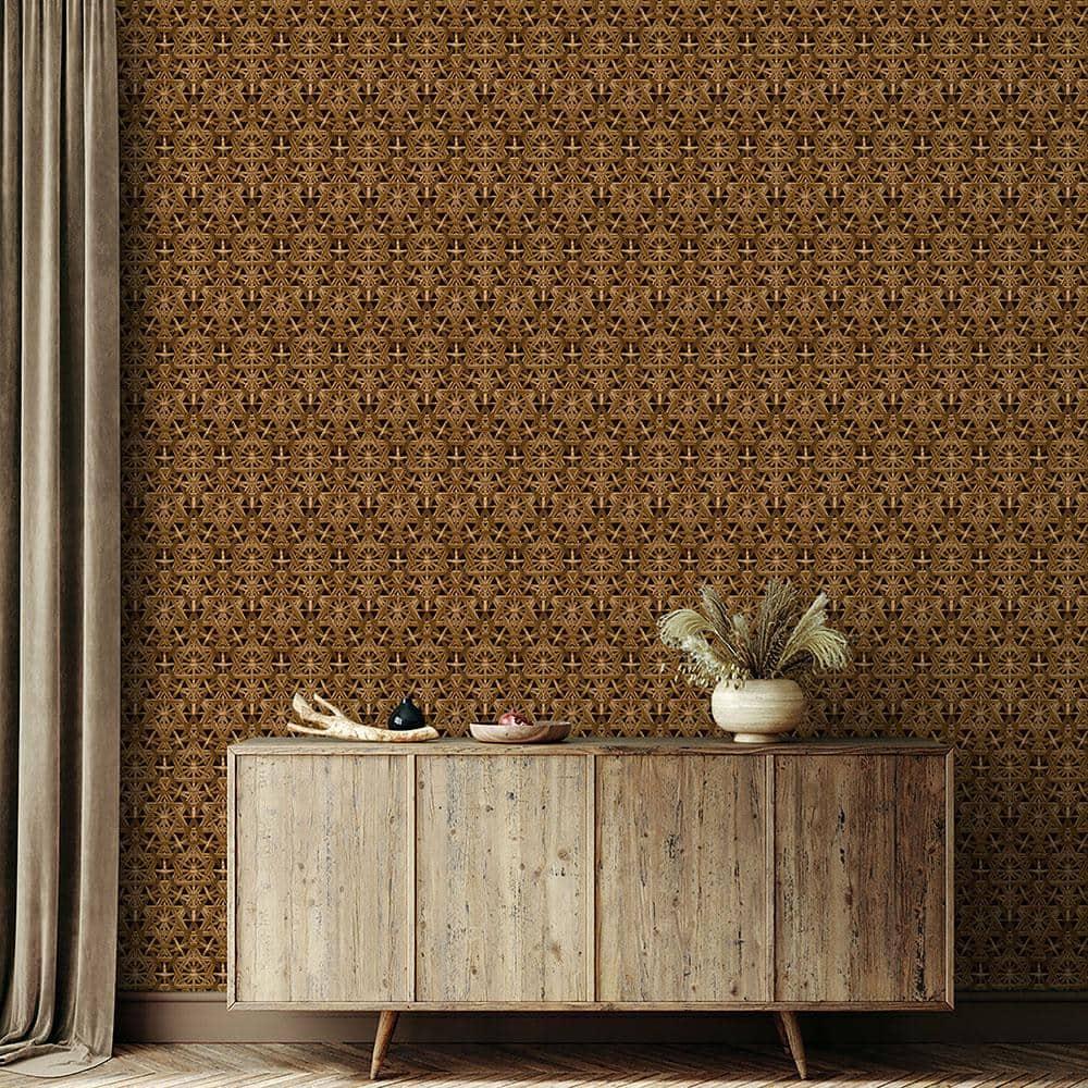 Tommy Bahama Rattan Lattice Geometric 18' L x 20.5" W Peel & Stick Wallpaper Roll
