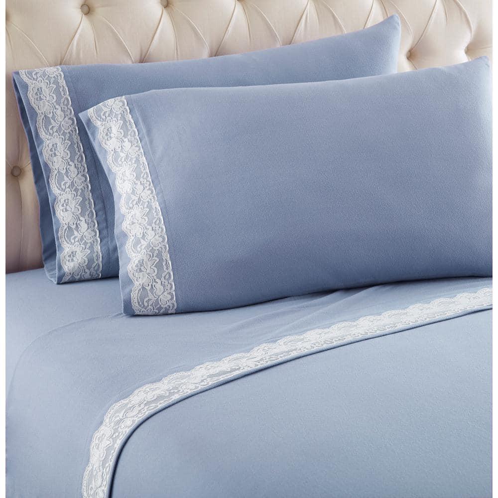 Micro Flannel Shavel Durable Luxurious Sheet Set Including Flat Sheet, Fitted Sheet & Pillowcase, Twin - Greystone