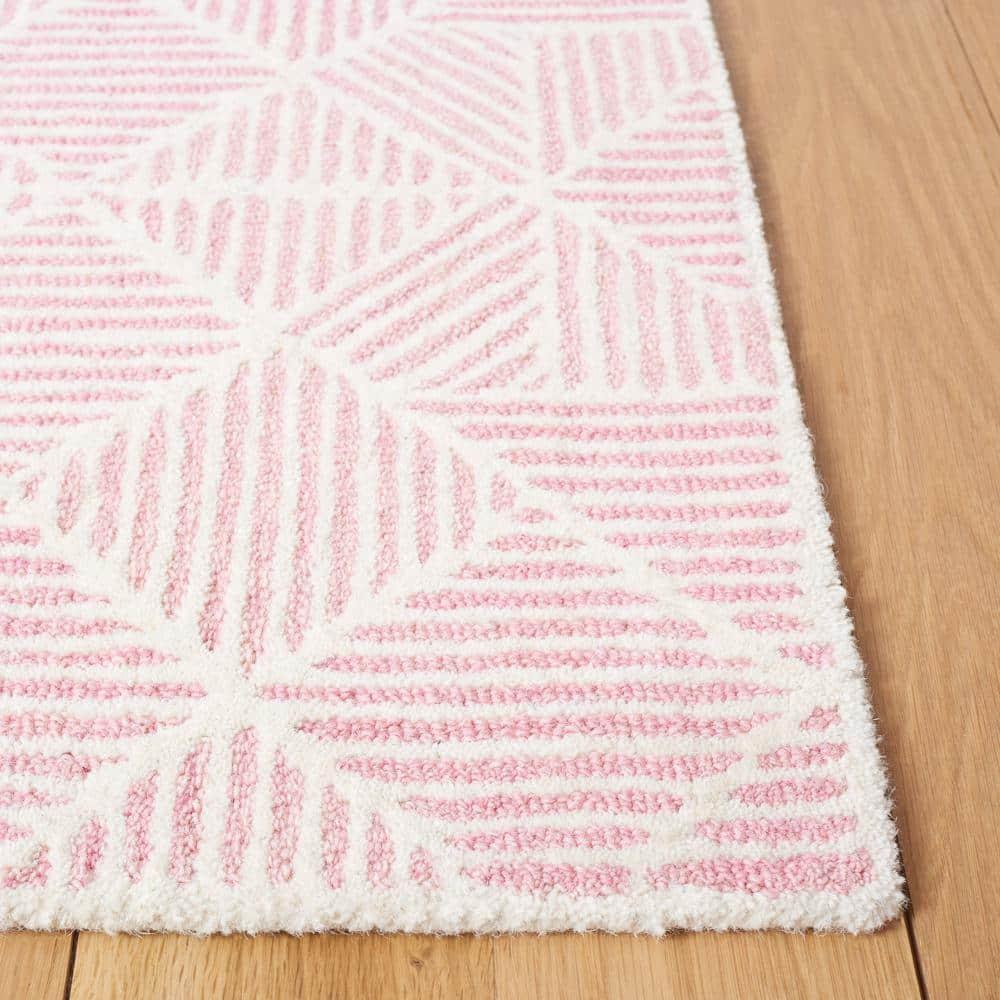 Abstract ABT763 Handmade Indoor Area Rug - Pink/Ivory - 5'x8' - Safavieh