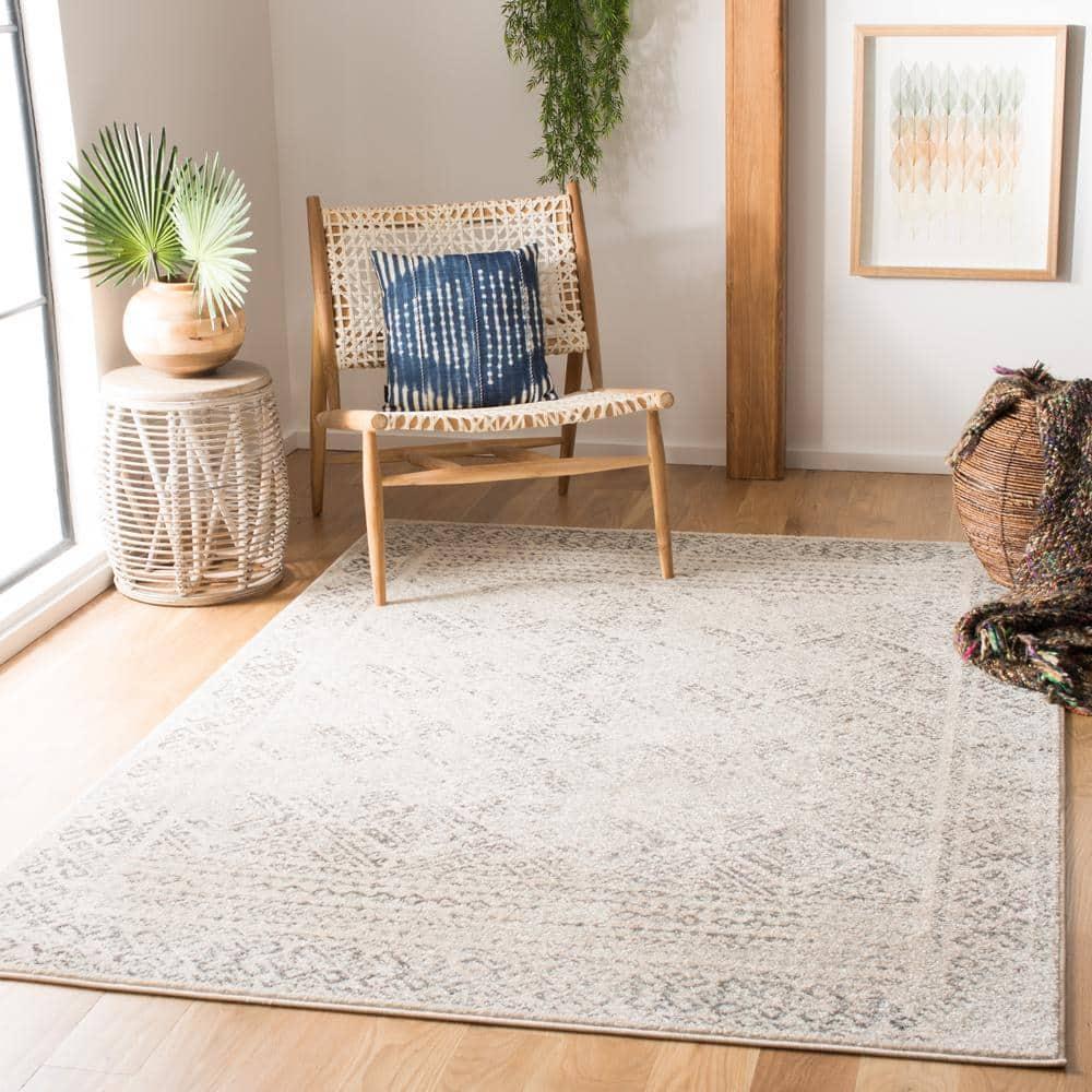 Tulum TUL264 Power Loomed Indoor Area Rug - Ivory/Grey - 8'x10' - Safavieh