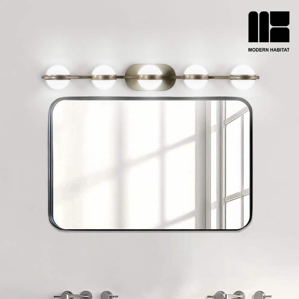 Modern Habitat DivineDazzle 5 - Light Dimmable Gold LED Vanity Light