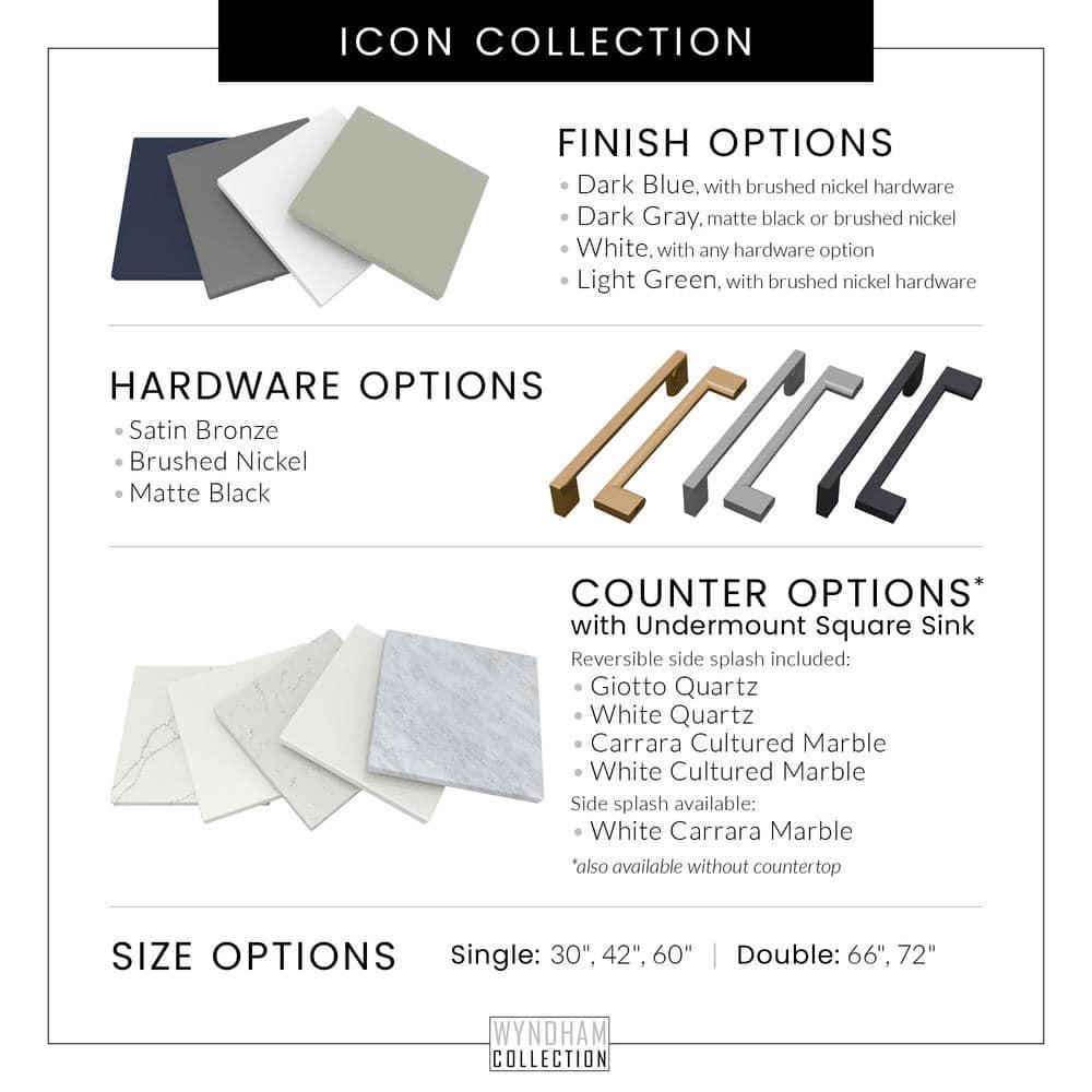 Wyndham Collection Icon 59.25" Single Bathroom Vanity Base and Mirror Only