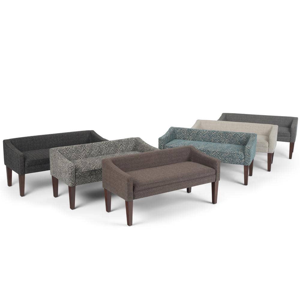 Simpli Home Parris Polyester Upholstered Bench
