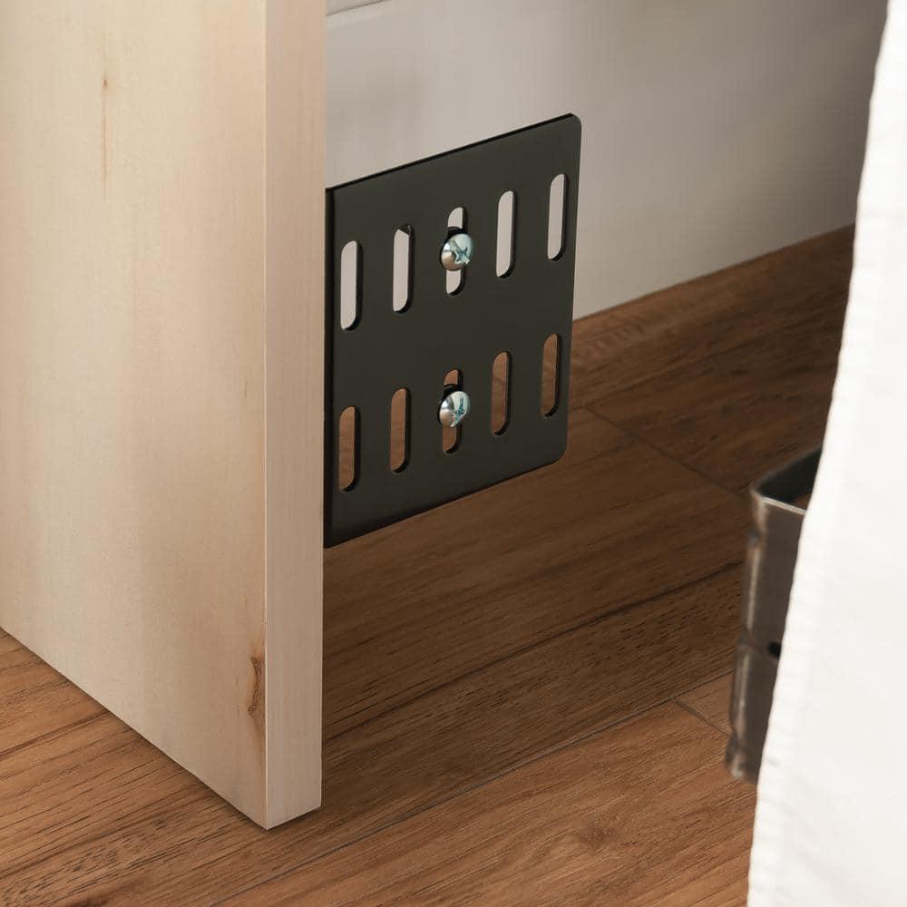 Full/Queen Harvey Park Headboard Pacific Maple - Sauder: Sliding Door Storage, Adjustable Shelves