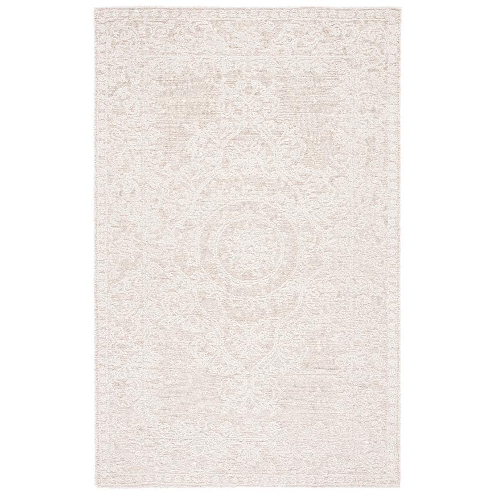 Abstract ABT357 Hand Tufted Area Rug - Ivory/Beige - 3'x5' - Safavieh.