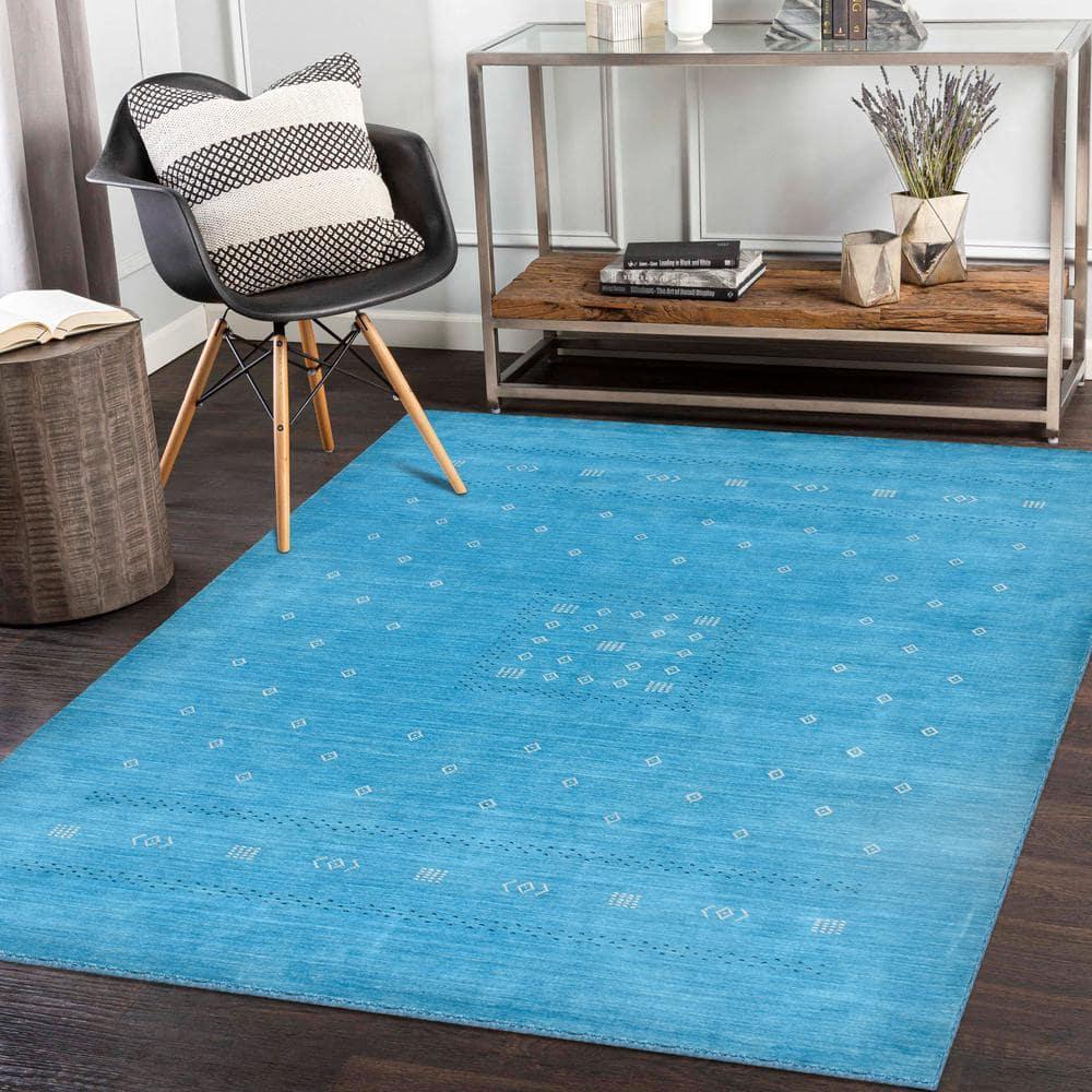 Cyrena Hand-Loomed Wool Rug - Sapphire / 10' x 14'