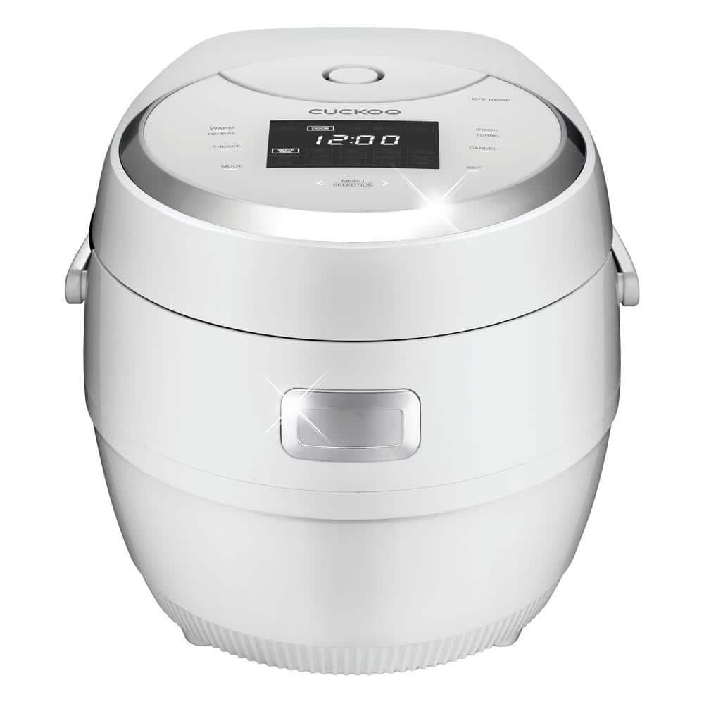 Cuckoo Electronics Cuckoo Rice Cooker 20 Cups Cooked Warmer with Nonstick Pot 16 Menu Modes and Micom Fuzzy Logic Tech with Auto Clean Features in White (CR-1020F)