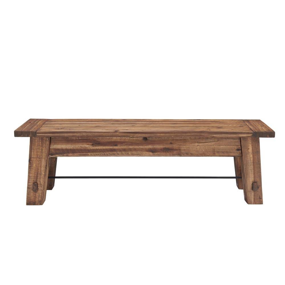 Durango Wood Entryway/Dining Bench Dark Brown - Alaterre Furniture: Industrial Accent, 60" Long