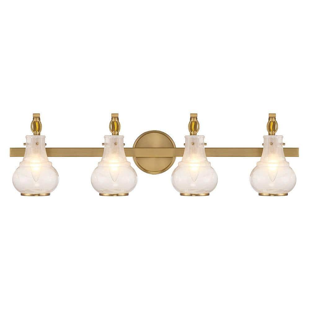 Savoy House Adams 4 - Light Vanity in  Warm Brass