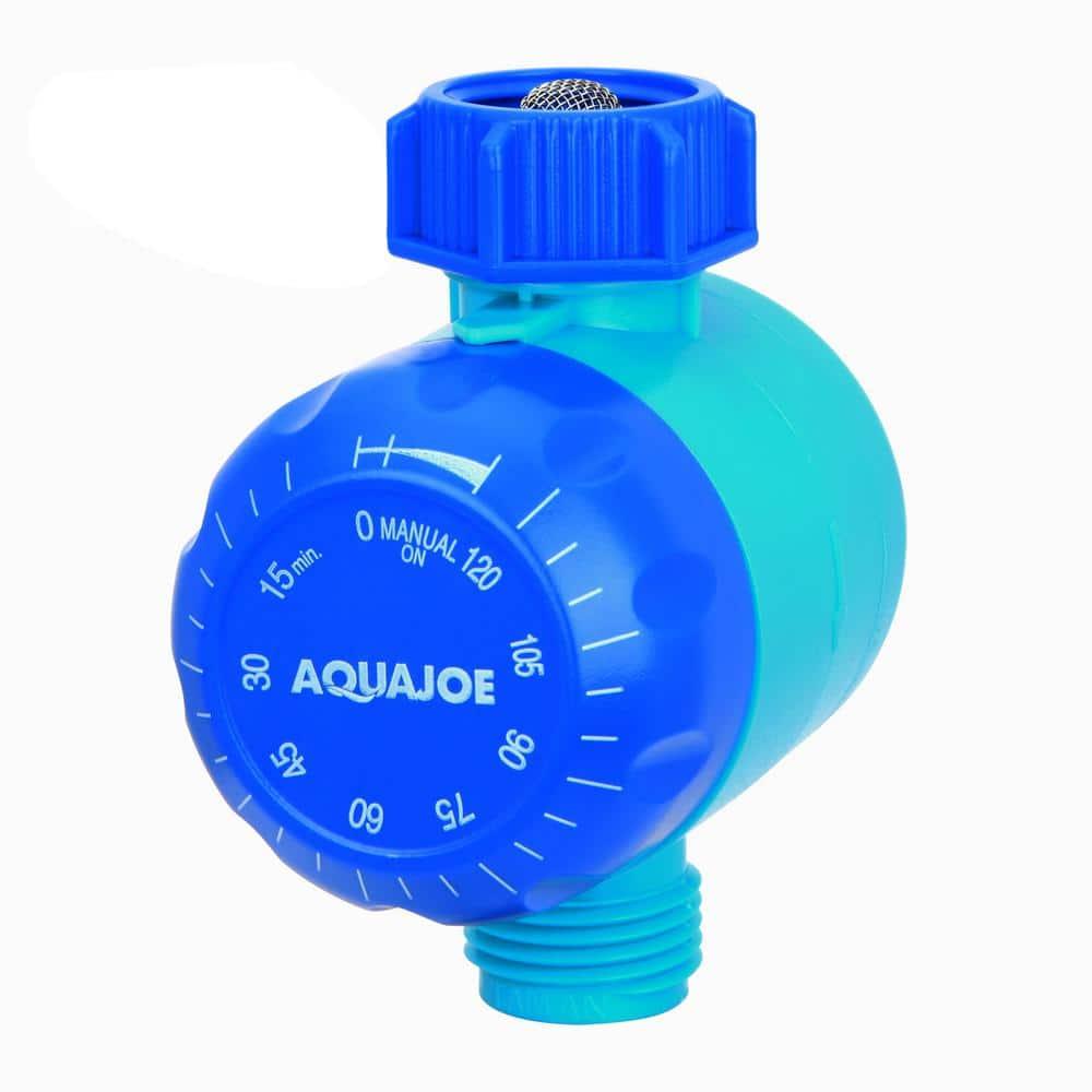 Restored Aqua Joe AJ-WTX2 Set of 2 Manual Water Timers Dual-Zone Coverage 2 Hours Max Timer Built-In Timer Bypass Function (Refurbished)
