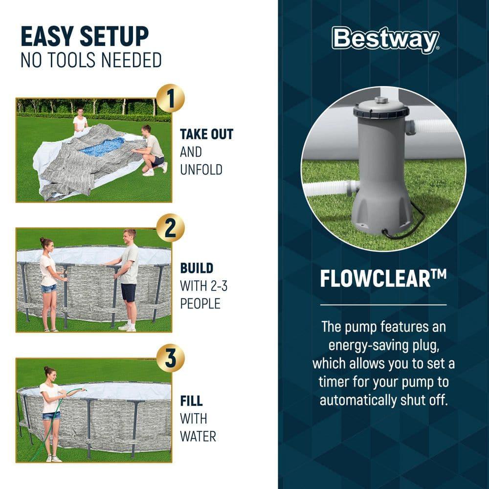 Bestway Steel Pro MAX 14' x 48" Round Above Ground Swimming Pool Set