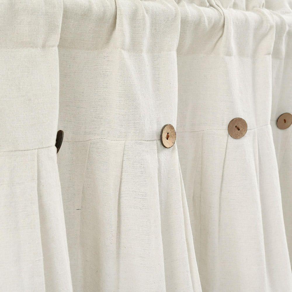 Lush Decor Linen Button Cotton Blend Tailored Window Valance
