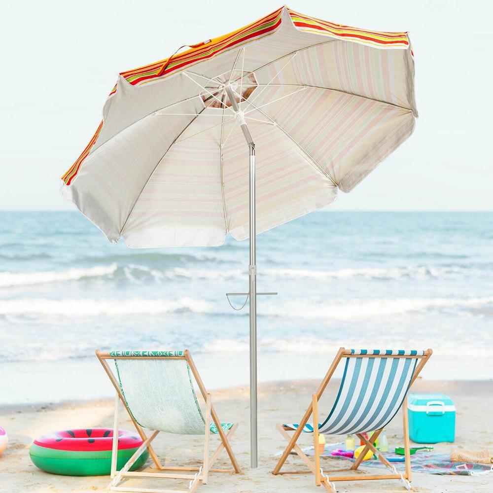 Topcobe 6.5 Feet Patio Beach Umbrella with Waterproof Polyester Fabric, Sunbrella Umbrella Outdoor Patio, Orange