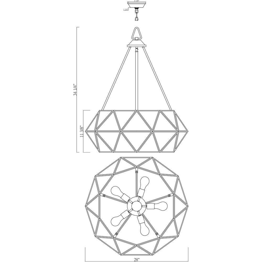Savoy House Tartan 5 - Light Pendant in  Oiled Burnished Bronze
