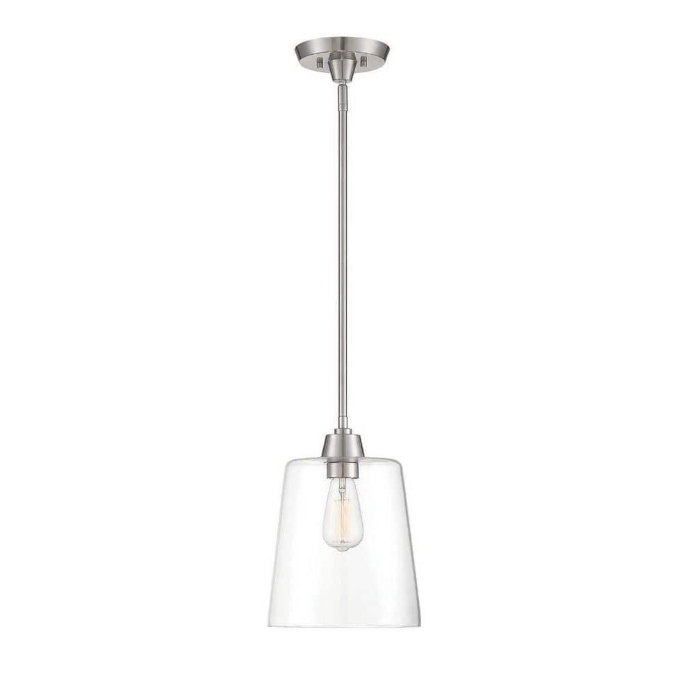 Templeton Brushed Nickel 11.5" Pendant Light with Clear Glass Shade
