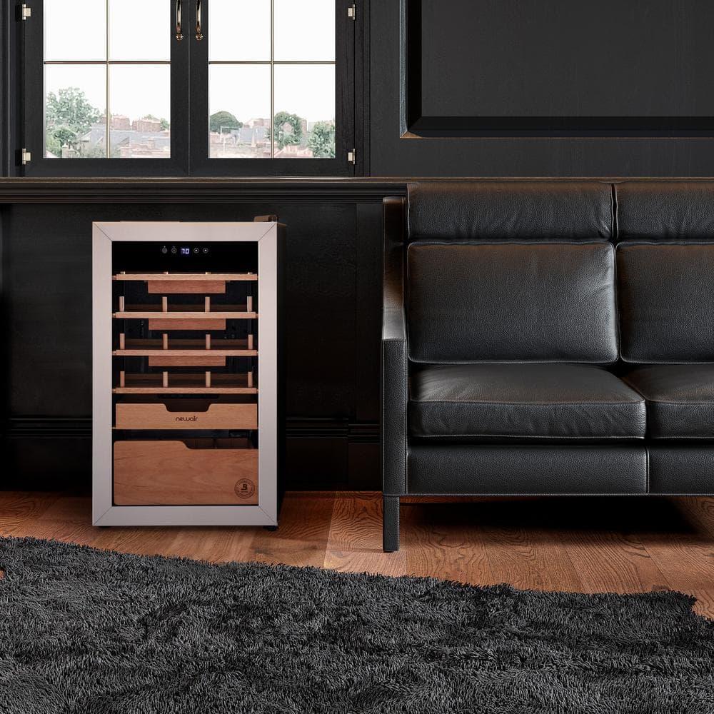 Newair Newair x Boveda 500 Count Electric Humidor, Spanish Cedar Shelves, Temperature Control,Cigar Humidor