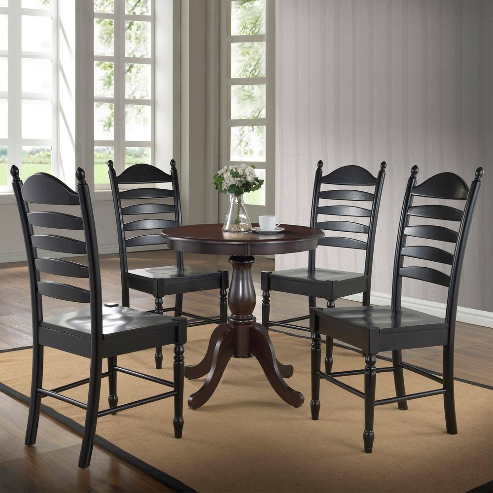 Carolina Living 30" Salem Round Pedestal Dining Table Espresso: Rubberwood, MDF, Non-Extension