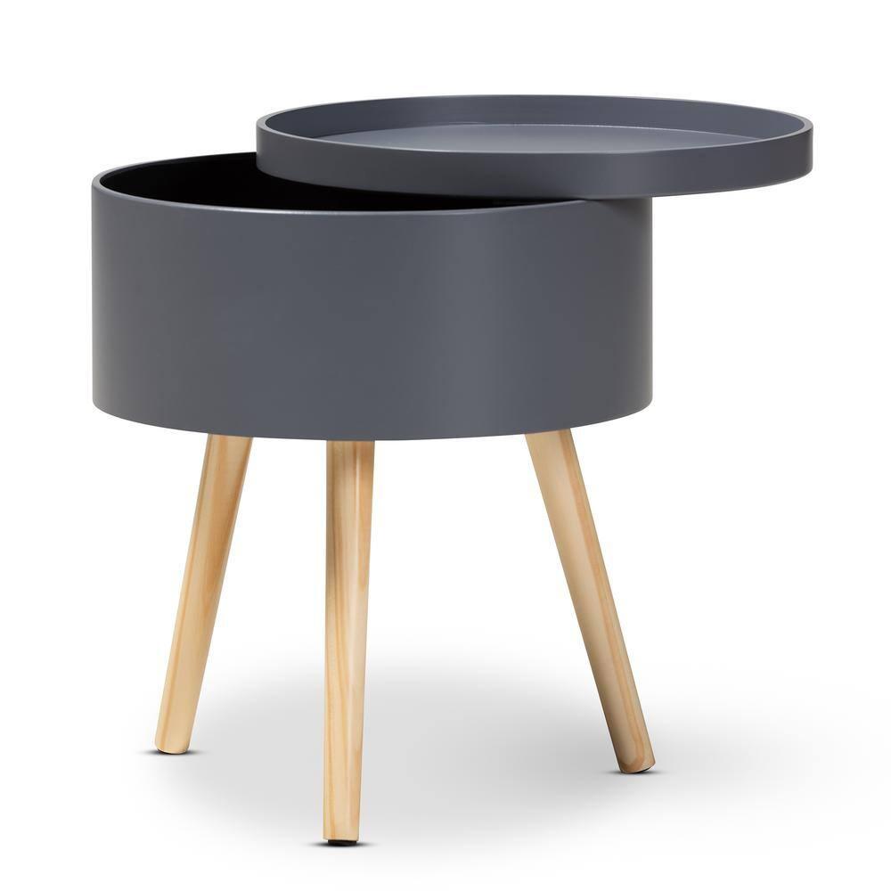 Jessen Wood Nightstand with Removable Top Gray - Baxton Studio