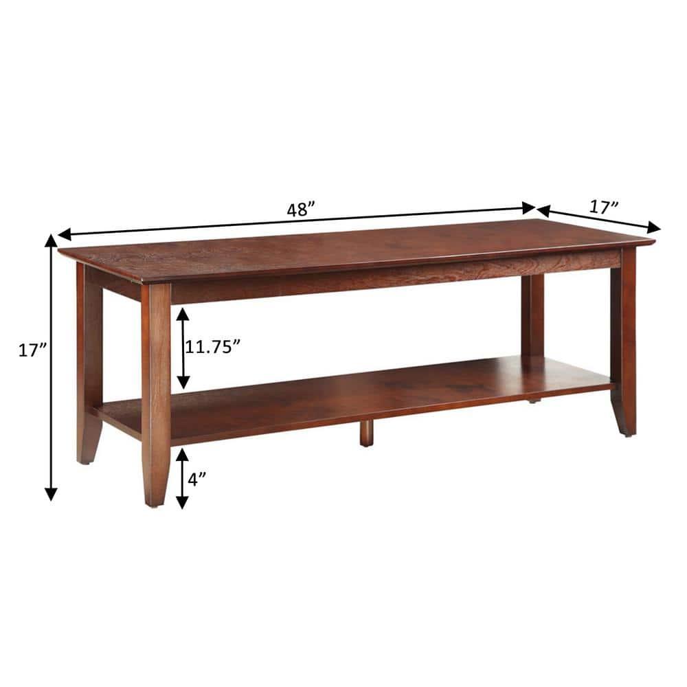 Convenience Concepts American Heritage Coffee Table with Shelf, Espresso