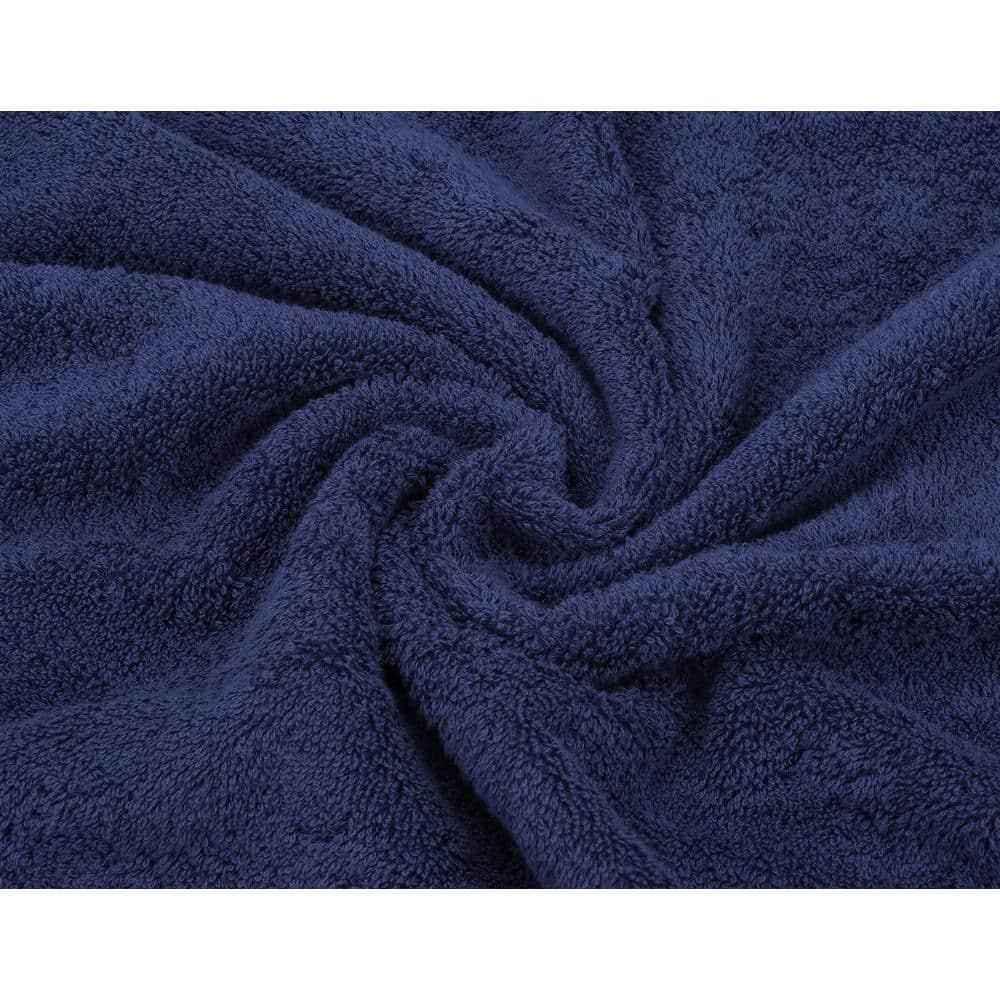 American Soft Linen 6 Piece Towel Set, 100% Cotton Bath Towels for Bathroom, Navy Blue