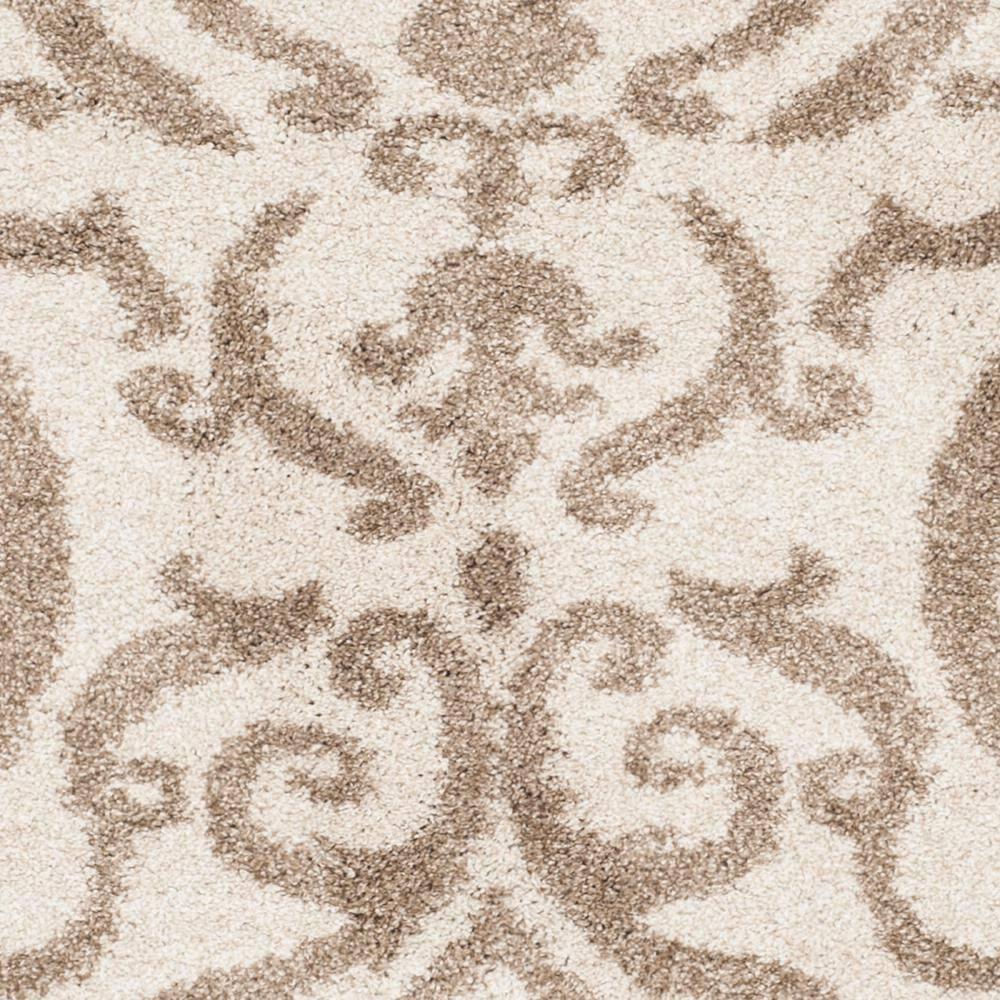 Florida Shag SG462 Power Loomed Area Rug - Cream/Beige - 4'x4' - Safavieh.