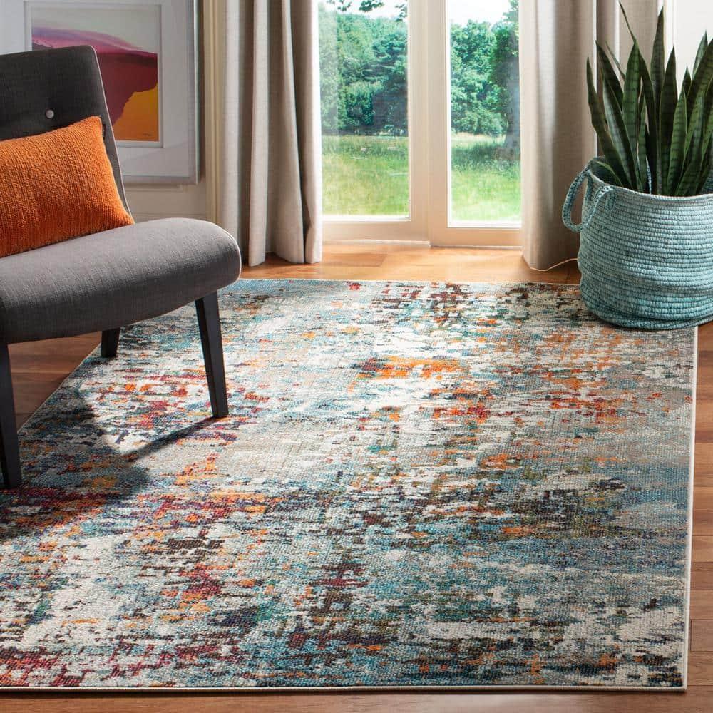 Madison MAD471 Power Loomed Indoor Area Rug - Grey/Blue - 6'7"x6'7" - Safavieh