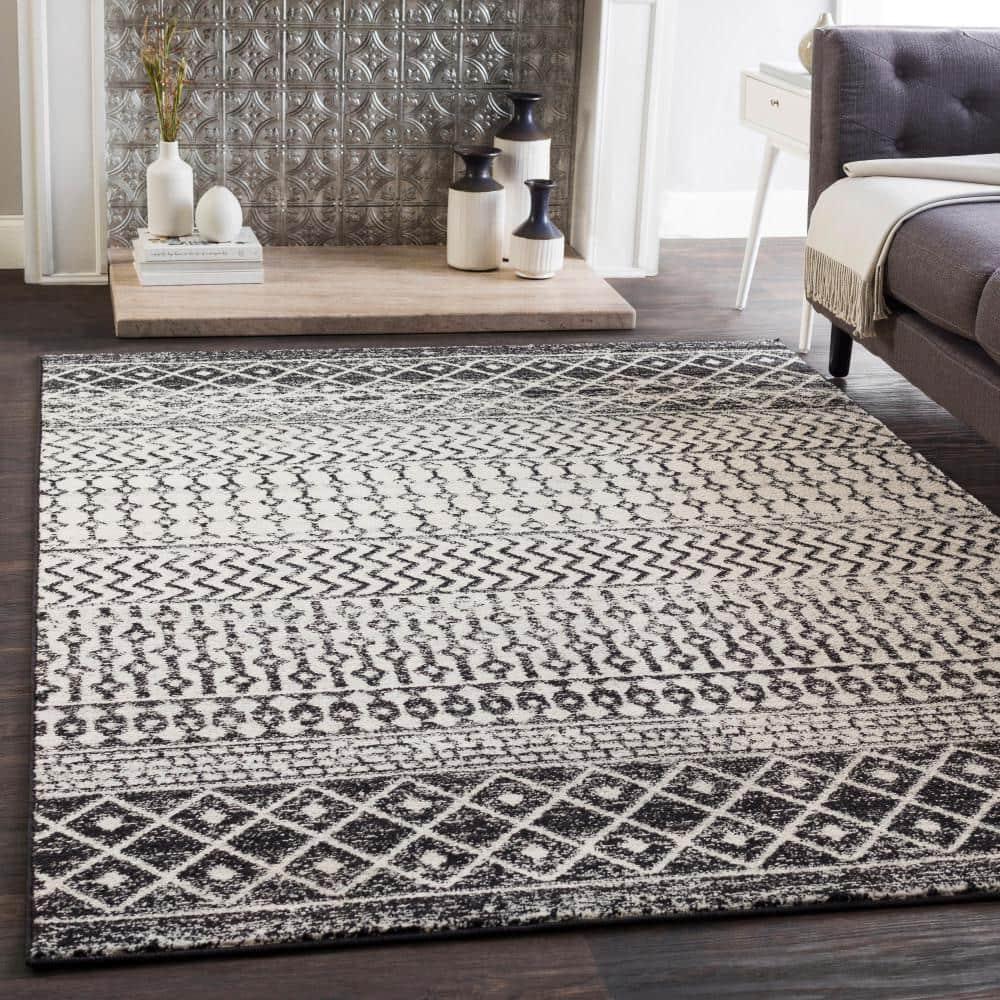 Livabliss Elaziz Global Area Rug,7'10" x 10'2",Black