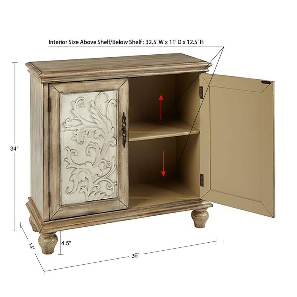 Kelly Clarkson Home Liza 2-Door Carved Wood Storage Cabinet