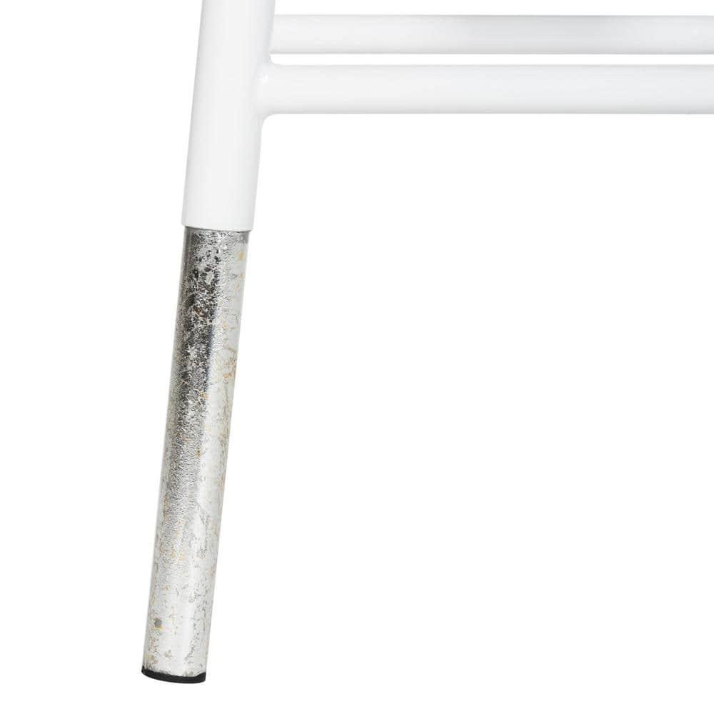 Kenzie Silver Dipped Counter Stool - FOX3211 - White/Silver - Safavieh Couture