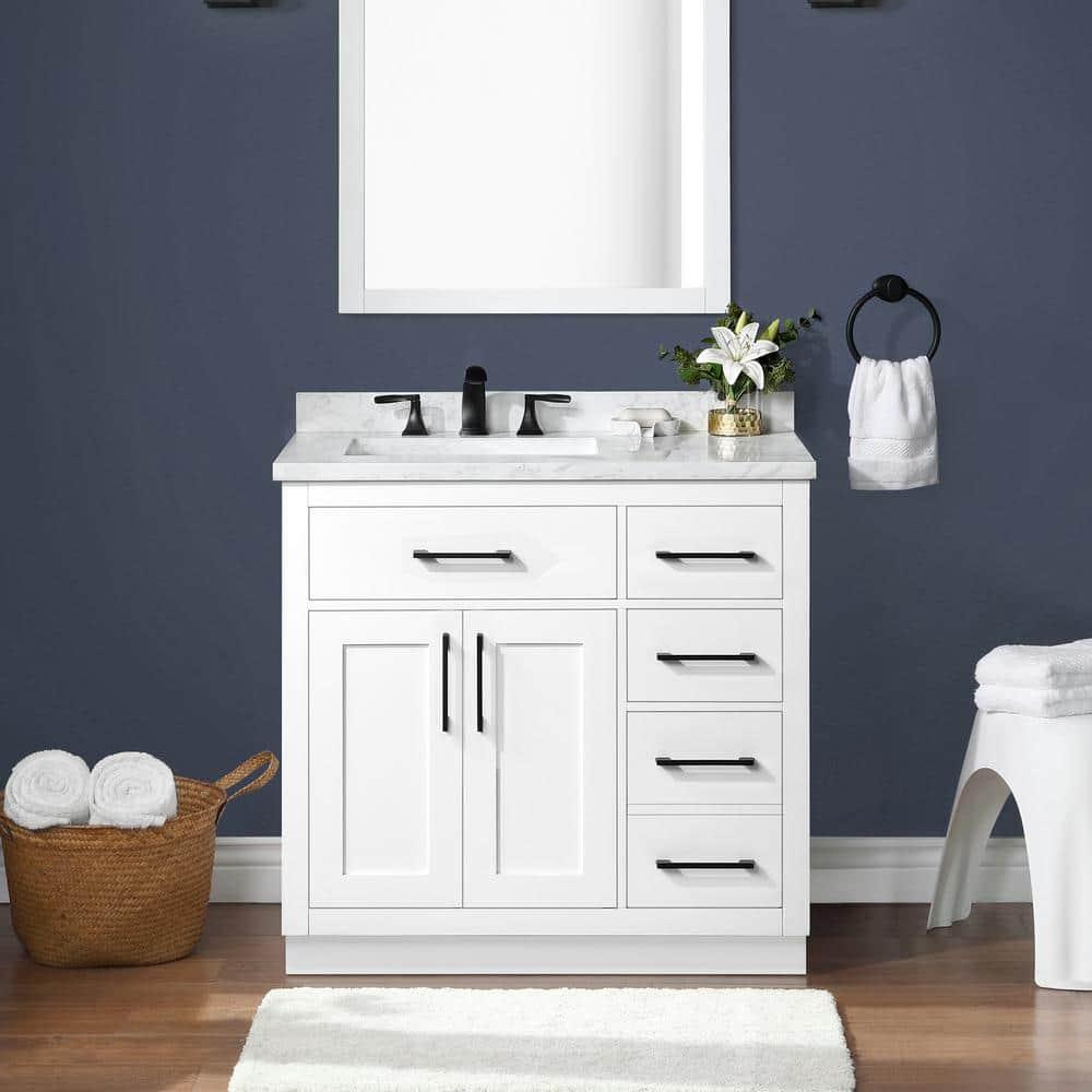 OVE Decors Athea 36 in. W Bath Vanity with Premium Countertop and Power Bar