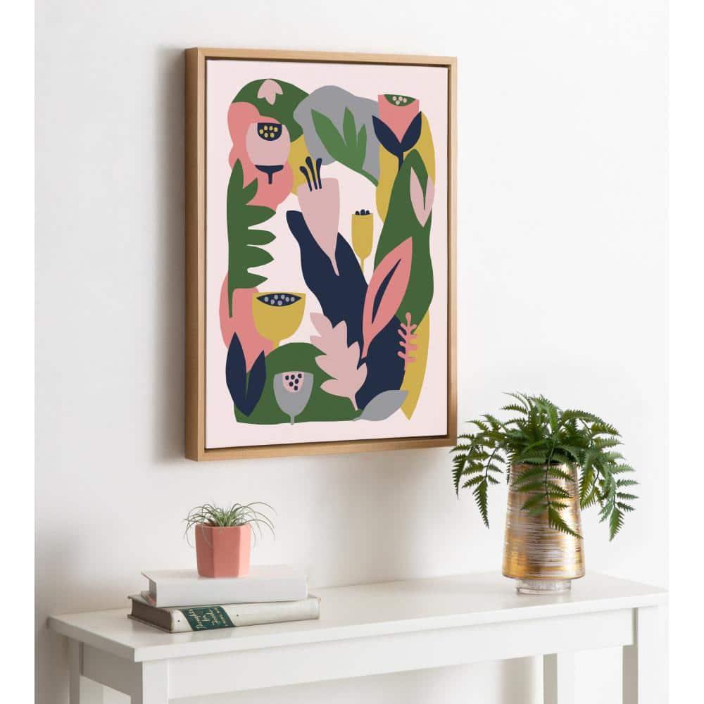 18" x 24" Sylvie Myriam's Garden by Myriam Van Neste Framed Wall Canvas Natural - Kate & Laurel All Things Decor: Modern Style