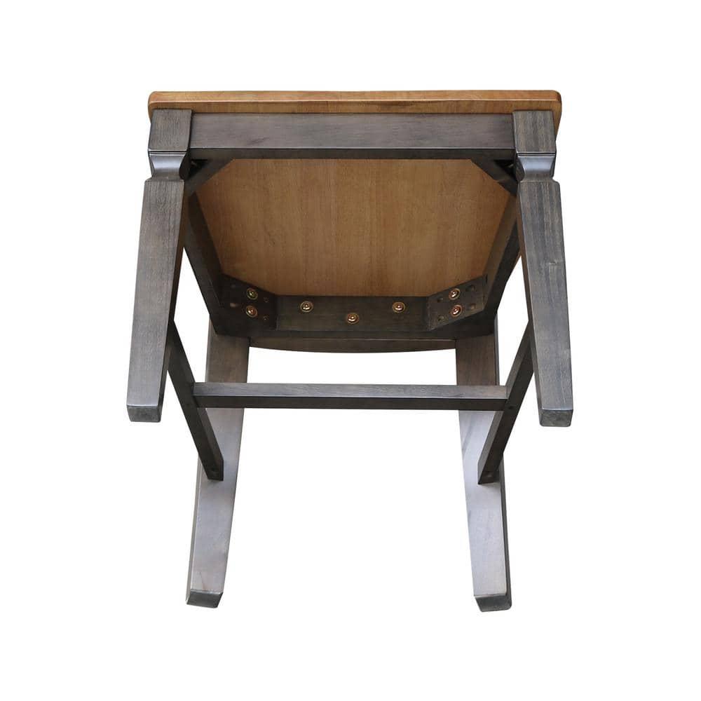 Set of 2 Vista Ladder Back Dining Chairs Hickory Brown - International Concepts: Solid Wood, Armless