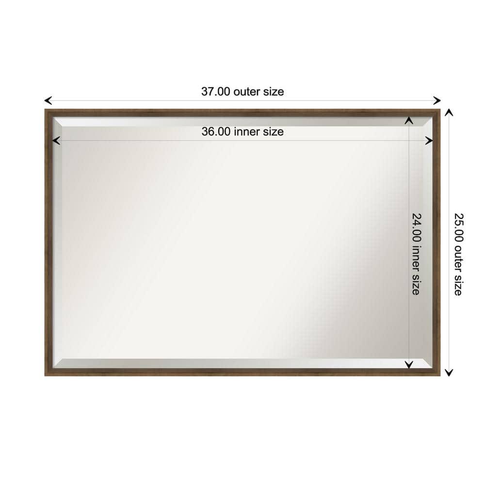 Lucie Bronze 37" Wood Beveled Bathroom Vanity Mirror