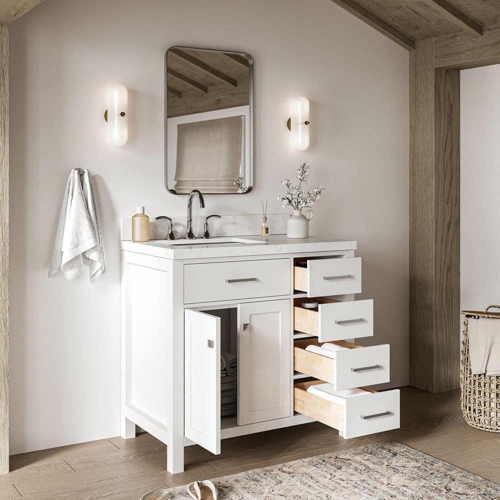 Ariel H036slcqrvo Bristol 36" Free Standing Single Basin Vanity Set - White