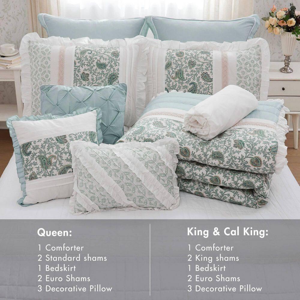 Madison Park Dawn 9 Piece Cotton Percale Comforter Set