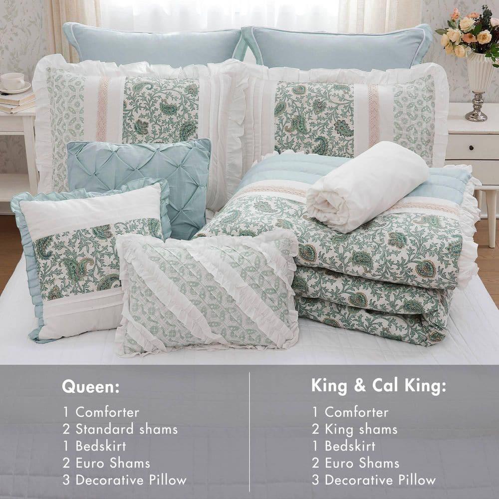 Madison Park Dawn 9 Piece Cotton Percale Comforter Set