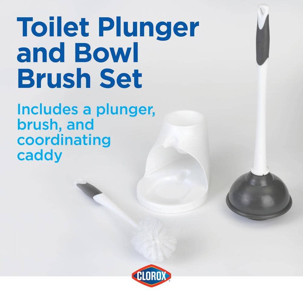 Clorox Plunger & Toilet Brush with Carry Caddy