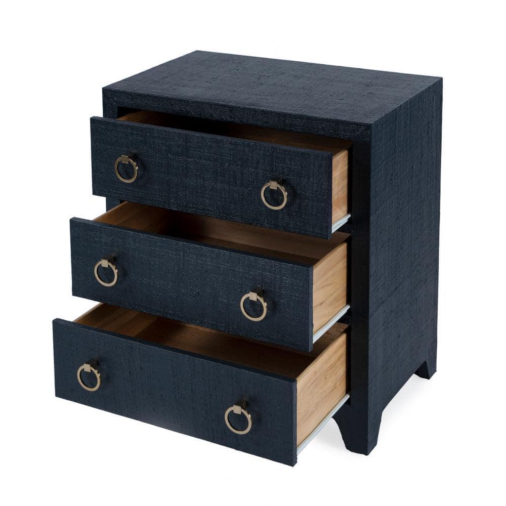 Butler Specialty Company Bar Harbor Raffia 3 Drawer Chest - Navy Blue