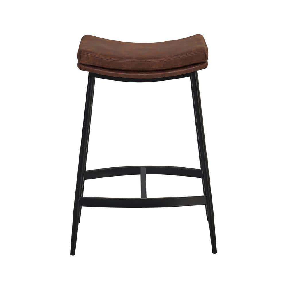 Nathan James Set of 4 Arlo Backless Counter Height Barstool Brown