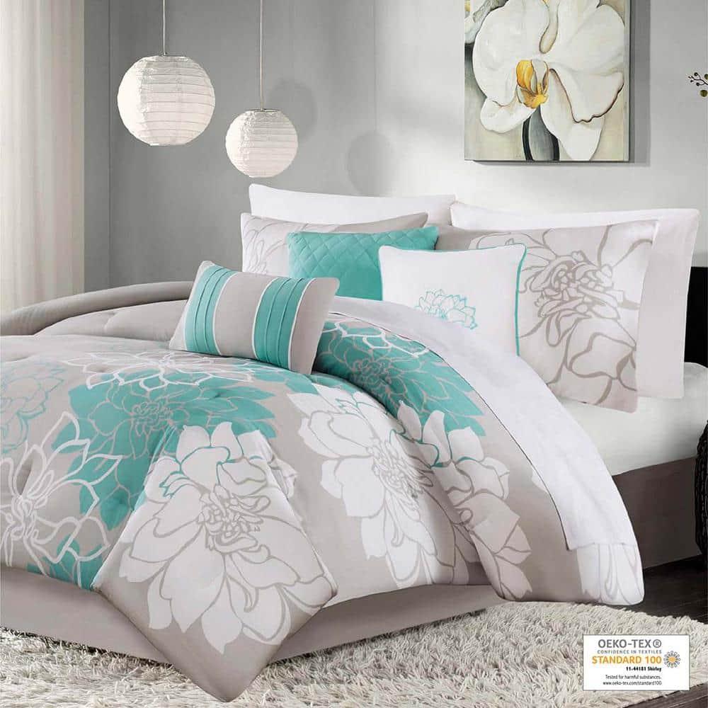 Madison Park Lola 7 Piece Floral Cotton Comforter Set