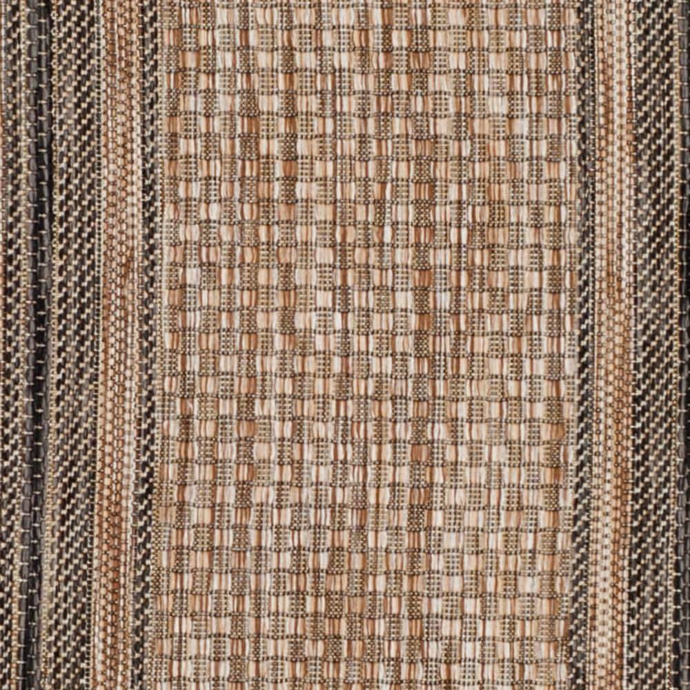SAFAVIEH Courtyard Ercan Bordered Indoor/Outdoor Runner Rug, Natural/Black, 2'3" x 14'