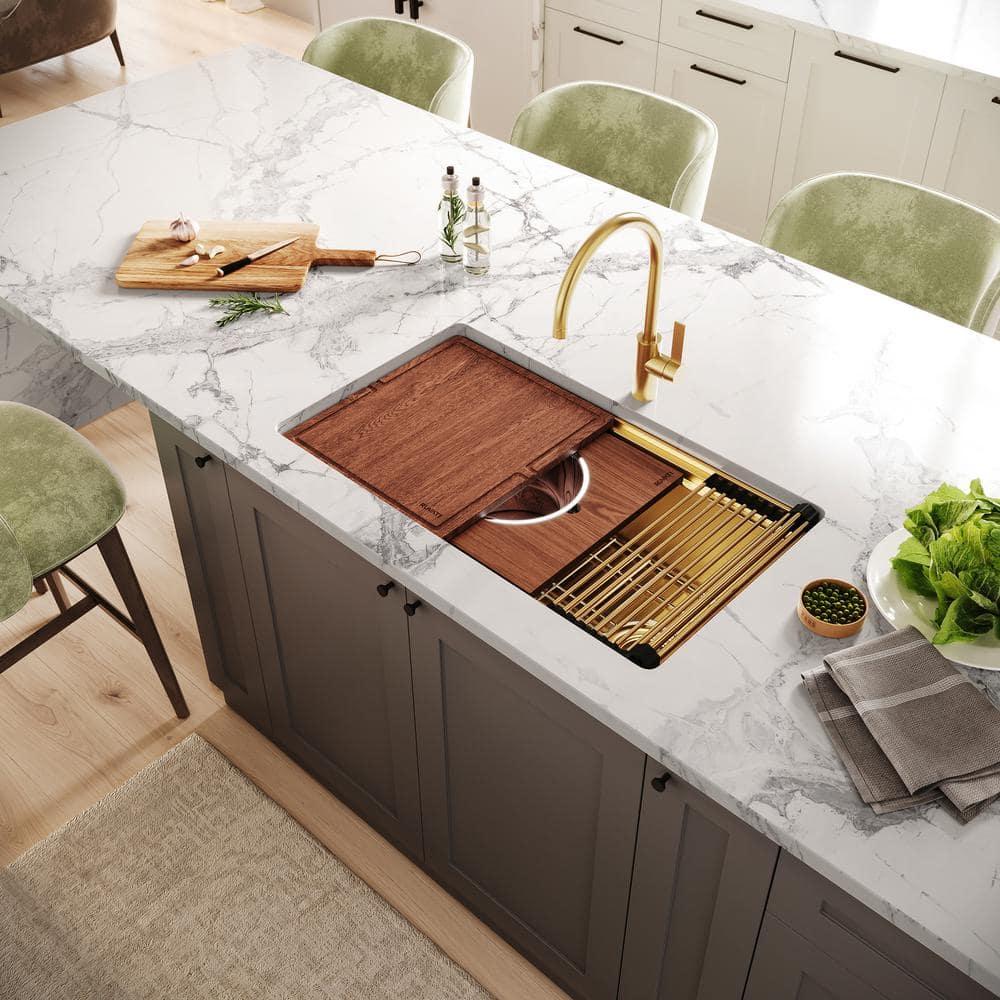 Ruvati 20 x 14 inch Semi-Recessed Drop-in Topmount Rectangular Bathroom Sink