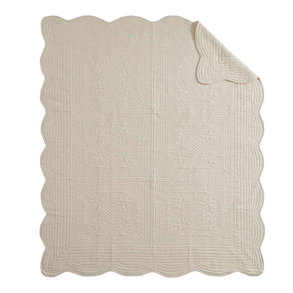 Madison Park Journey Oversized Quilted Throw with Scalloped Edges