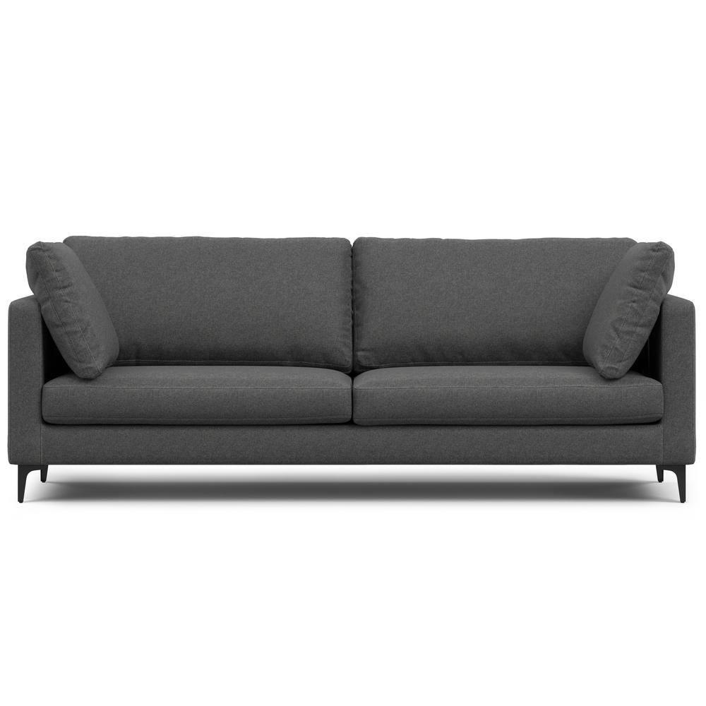 Simpli Home Ava 90-inch Mid Century Sofa, Large Performance Fabric Couch for Living Room, Water-Repellent, Stain-Resistant, Reversible Cushions