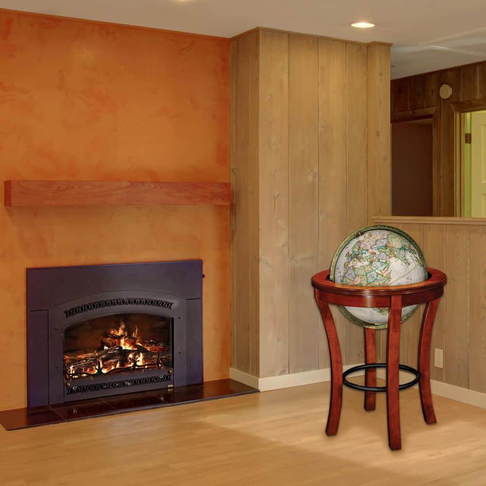 Garrison 16" Maple & Walnut Finish Transitional Floor Globe