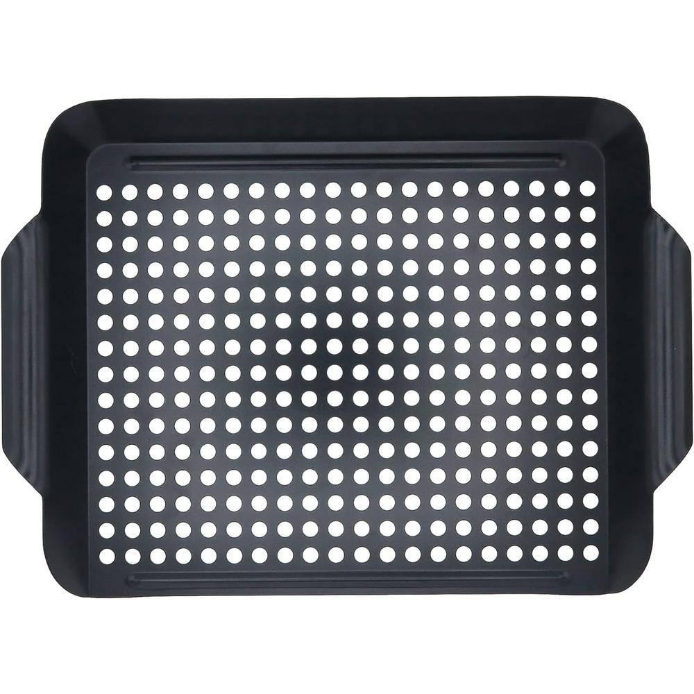 Mr. Bar-B-Q Premium Heavy Duty Non-Stick Grill Topper | Rust Resistant Grill Pan with Handles | Easy to Use Grilling Accessories | Great for Seafood & Vegitables, Medium