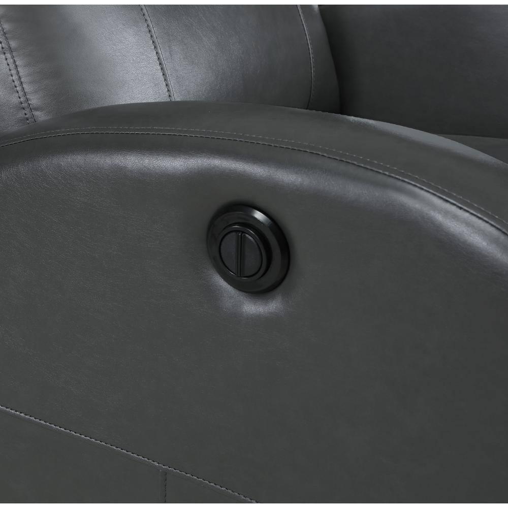 Coaster Grant Faux Leather Upholstered Power Recliner Chair Gray