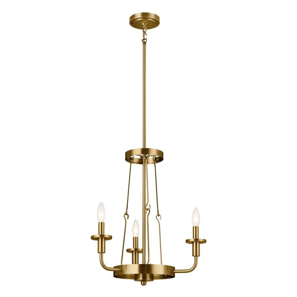 Kichler Lighting Vetivene 3 - Light Chandelier in  Natural Brass