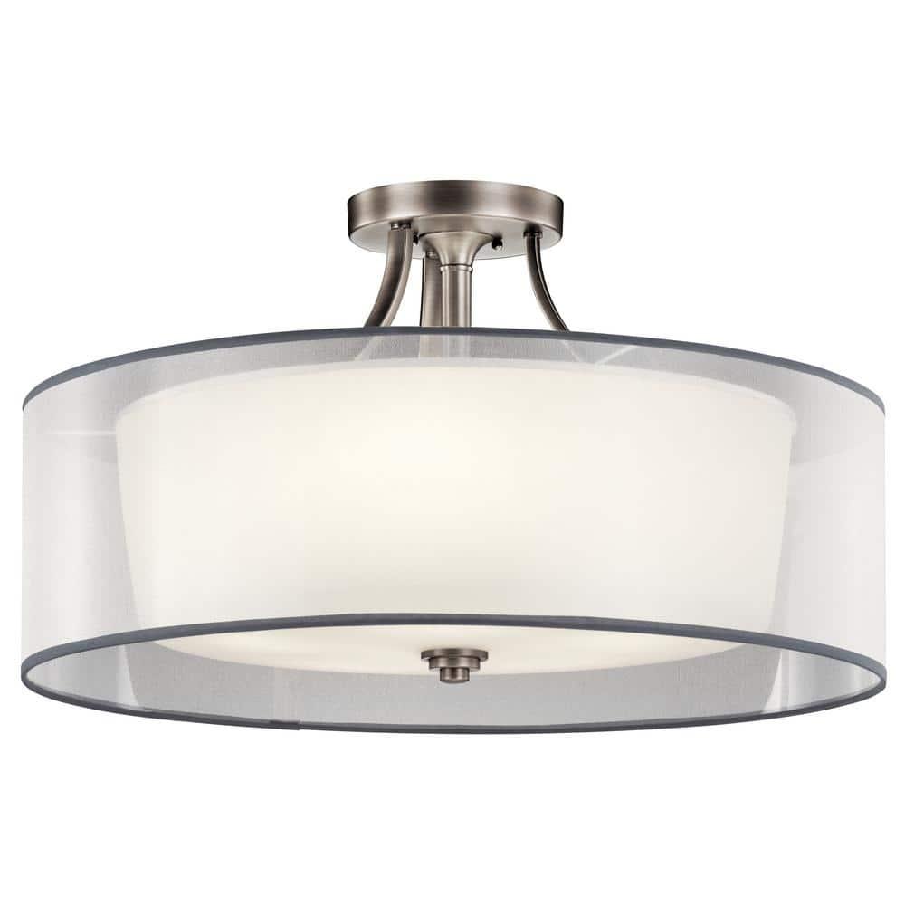 Antique Pewter Five Light Semi Flush Mount from the Lacey Collection
