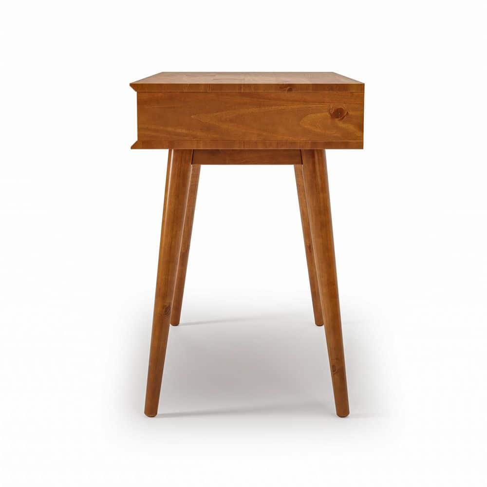 Camaflexi Mid Century Modern Desk Solid Wood Writing Table for Small Spaces, Brown